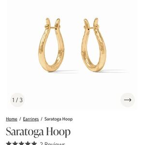 Julie Vos Gold Saratoga Hoop Earrings Med